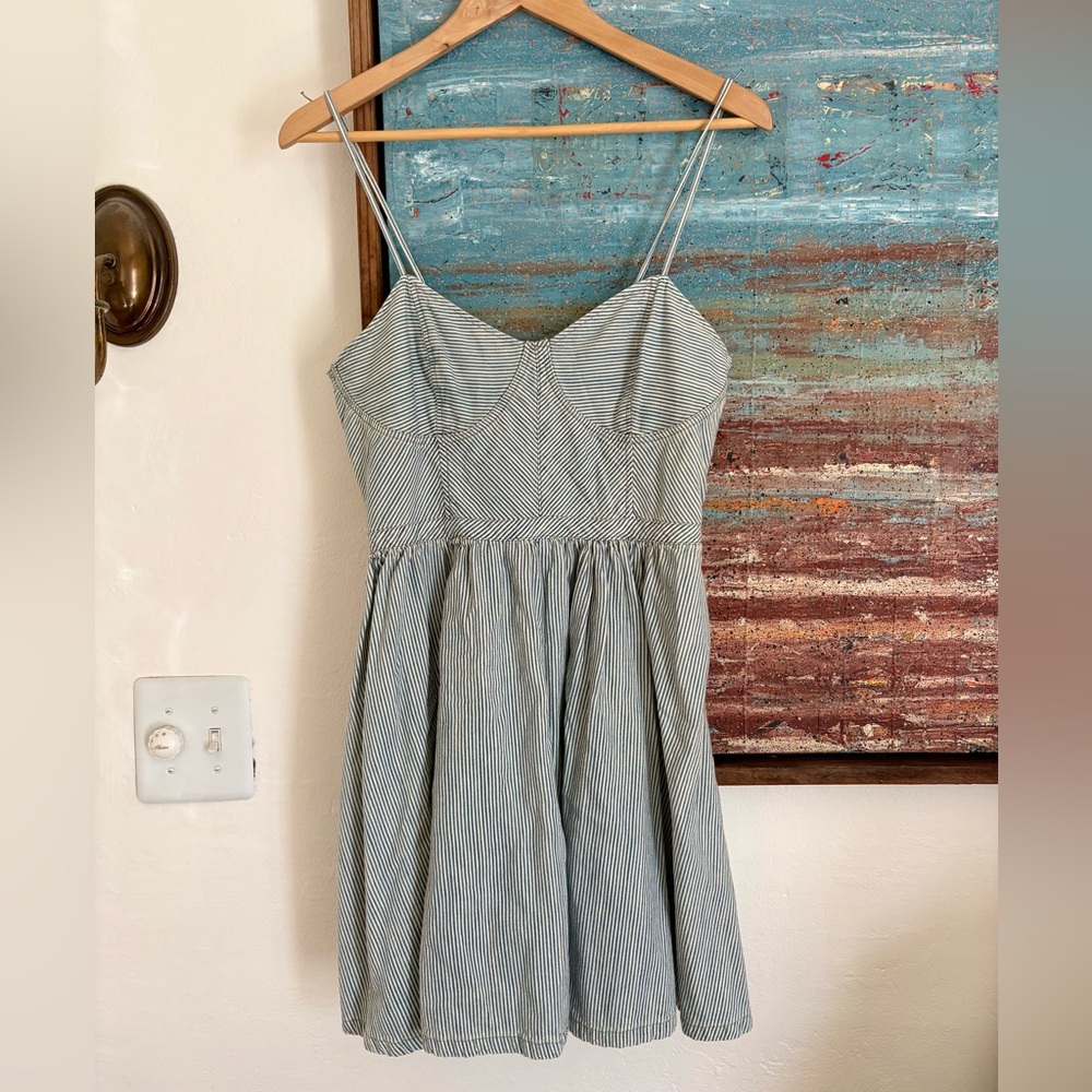 Free People Railroad Striped Bustier Dress
